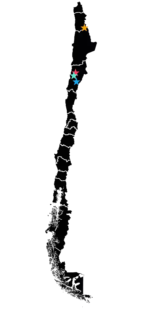 Map of projects in Chile