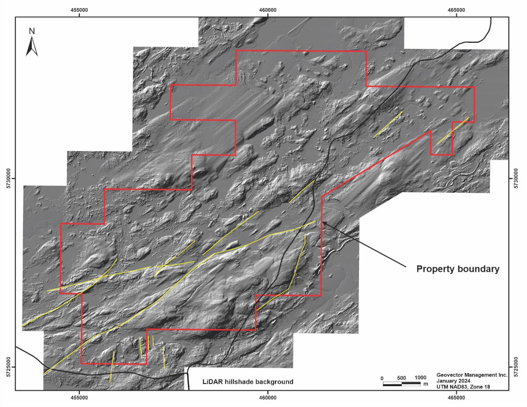 Figure 3 - Fault structures interpreted from the 2023 LiDAR survey