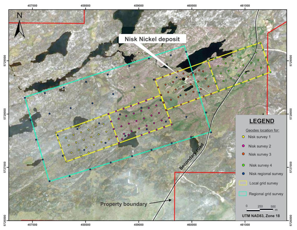 Figure 4 - ANT survey locations over the Nisk Main Zone